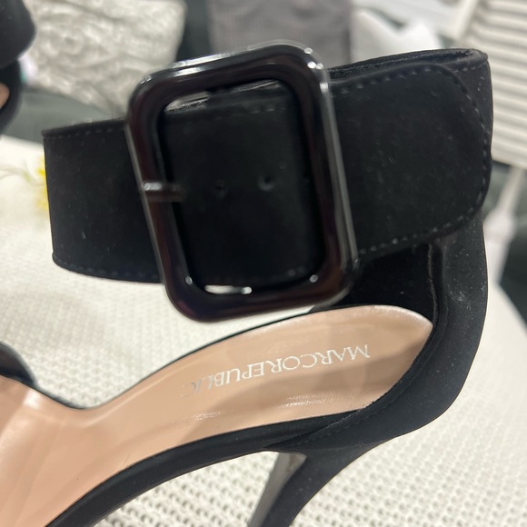 Marco Republic Black Suede Platform Heels - Picture 8 of 11